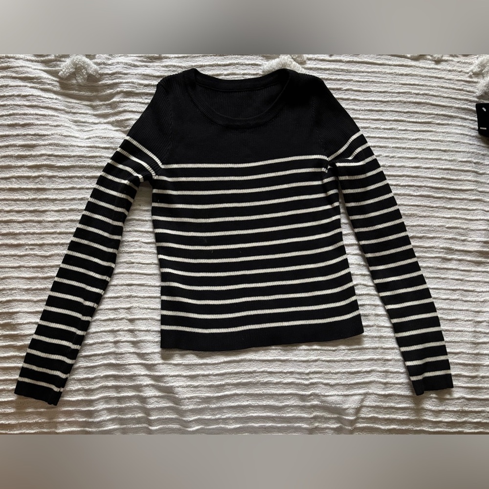 Black and White Striped Sweater